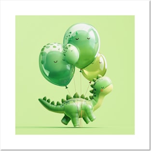 Dinosaur Balloons I Posters and Art